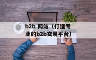 b2b 网站（打造专业的b2b交易平台）
