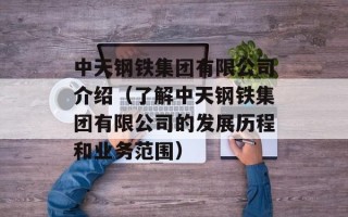 中天钢铁集团有限公司介绍（了解中天钢铁集团有限公司的发展历程和业务范围）
