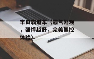 丰田霸道车（霸气外观，强悍越野，完美驾控体验）