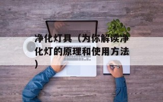 净化灯具（为你解读净化灯的原理和使用方法）