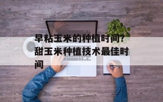 早粘玉米的种植时间？甜玉米种植技术最佳时间