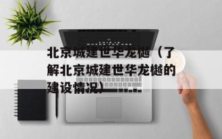 北京城建世华龙樾（了解北京城建世华龙樾的建设情况）