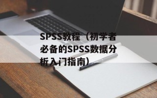 SPSS教程（初学者必备的SPSS数据分析入门指南）