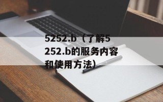 5252.b（了解5252.b的服务内容和使用方法）
