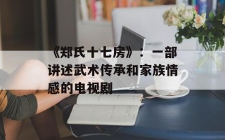 《郑氏十七房》：一部讲述武术传承和家族情感的电视剧