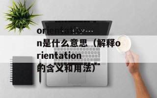 orientation是什么意思（解释orientation的含义和用法）