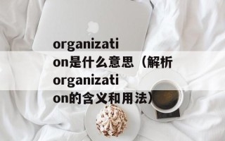 organization是什么意思（解析organization的含义和用法）
