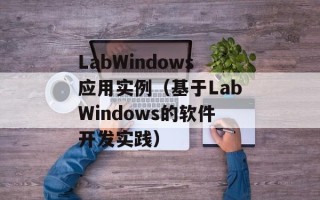 LabWindows应用实例（基于LabWindows的软件开发实践）