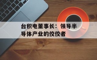 台积电董事长：领导半导体产业的佼佼者