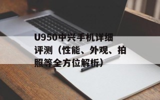 U950中兴手机详细评测（性能、外观、拍照等全方位解析）
