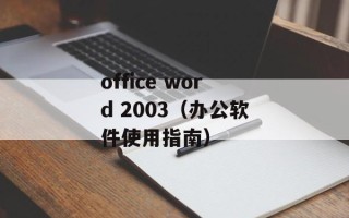 office word 2003（办公软件使用指南）