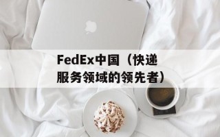 FedEx中国（快递服务领域的领先者）