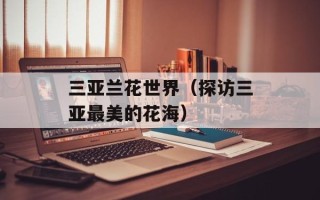 三亚兰花世界（探访三亚最美的花海）
