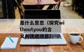 withoutyou是什么意思（探究withoutyou的含义与使用场景）