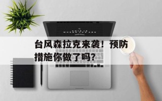台风森拉克来袭！预防措施你做了吗？
