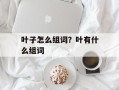 叶子怎么组词？叶有什么组词
