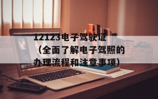 12123电子驾驶证（全面了解电子驾照的办理流程和注意事项）