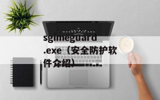 sgimeguard.exe（安全防护软件介绍）