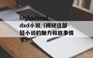 highschooldxd小说（揭秘这部轻小说的魅力和故事情节）