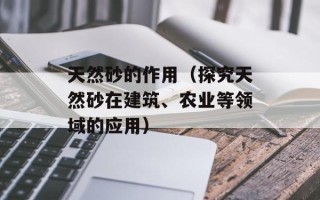 天然砂的作用（探究天然砂在建筑、农业等领域的应用）